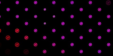 Dark Purple, Pink vector texture with disease symbols.