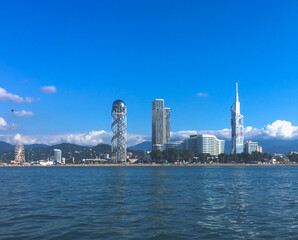 Batumi Georgia, oil refinery plant, sea 