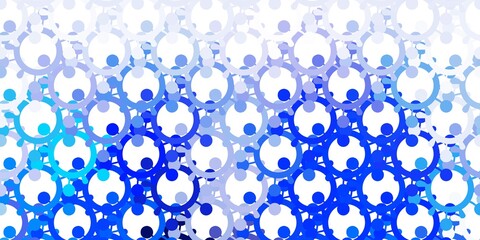 Light BLUE vector background with covid-19 symbols.