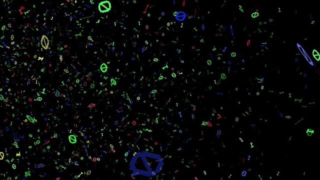 1s and 0s Programing Computer Code Technology in a Seamless Particle Loop - Big Data Systems