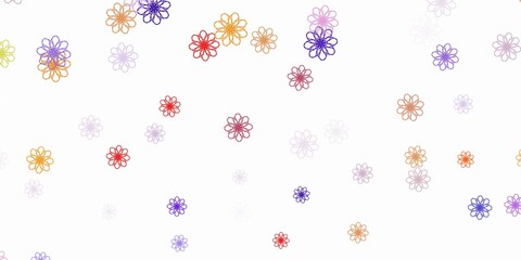 Light Blue, Red vector natural layout with flowers.