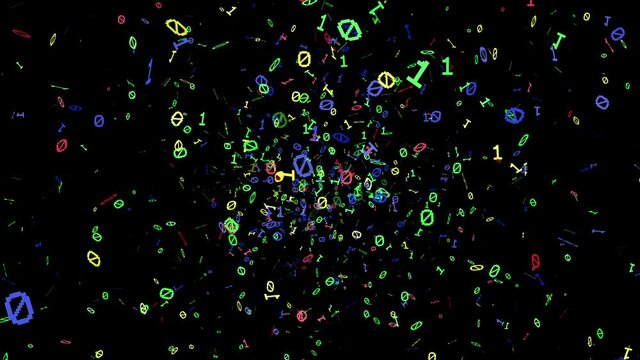 1s and 0s Programing Computer Code Technology in a Seamless Particle Loop - Big Data Systems