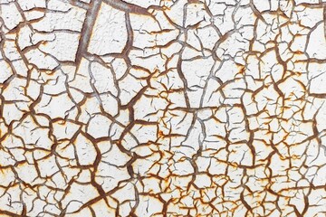 background old white cracked paint on rusty doom