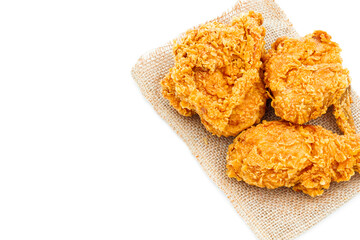 Fried Crispy Chicken on a white background