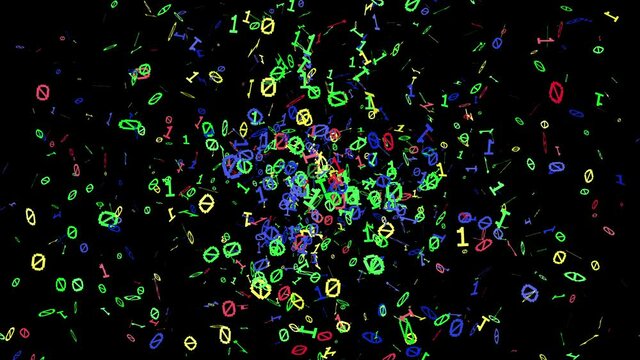 1s and 0s Programing Computer Code Technology in a Seamless Particle Loop - Big Data Systems