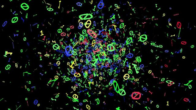 1s and 0s Programing Computer Code Technology in a Seamless Particle Loop - Big Data Systems