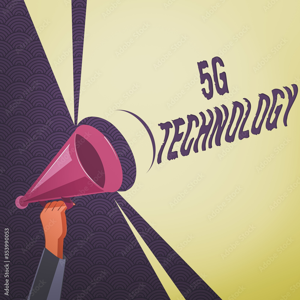 Poster conceptual hand writing showing 5g technology. concept meaning highspeed mobile internet, new genera