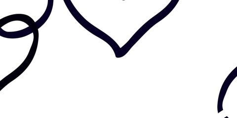 Light Purple vector template with doodle hearts.