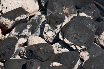 Grilled sausage and meat on the grill