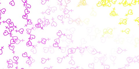 Light Pink, Yellow vector background with woman symbols.