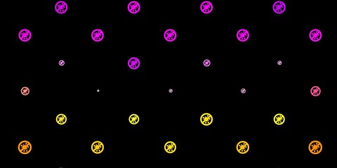 Dark Pink, Yellow vector texture with disease symbols.