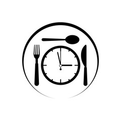 Lunch time simple icon, flat design isolated on white background