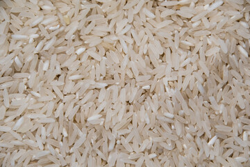 Raw rice background. Close up, top view, high resolution product.