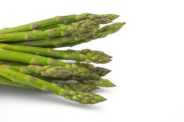 Green asparagus isolated on white background