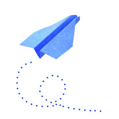 Paper craft flyer origami isolated on white. New condition of flying after epidemiy.