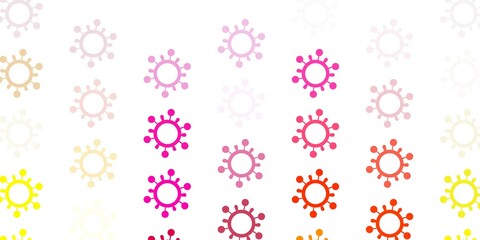 Fototapeta na wymiar Light Pink, Yellow vector template with flu signs.