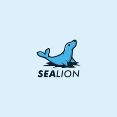 Vector sea lion logo design template