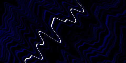 Dark BLUE vector backdrop with bent lines. Gradient illustration in simple style with bows. Pattern for commercials, ads.