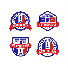 Badge Happy Bastille Day 14 th July Paris France Collection