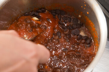 Ganache on the basis of mashed baked peppers.