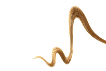 Obraz premium Brown hair on white background, isolated. Thin thread