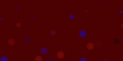 Light Blue, Red vector backdrop with chaotic shapes.