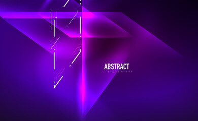 Dynamic neon shiny abstract background. Trendy abstract layout template for business or technology presentation, internet poster or web brochure cover, wallpaper