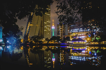 Colombo Lotus Tower Sri Lanka Nightscape 