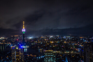 Obraz premium Colombo Lotus Tower Sri Lanka Nightscape 