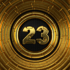 Gold number twenty-three years celebration
