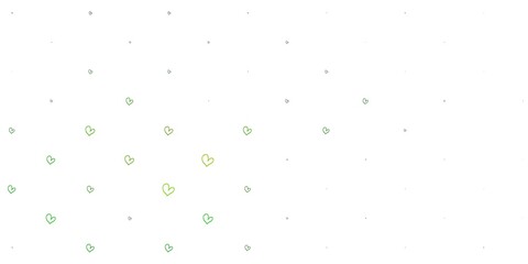 Light Blue, Green vector pattern with colorful hearts.