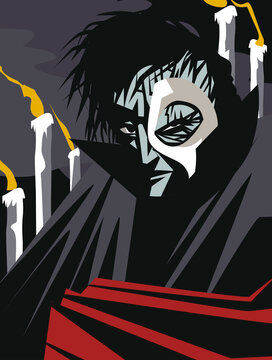 dark masked man phantom in stage