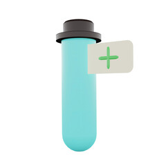 Icon 3D of Positive Test - Coronavirus and medical element