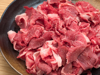 黒毛和牛の薄切り