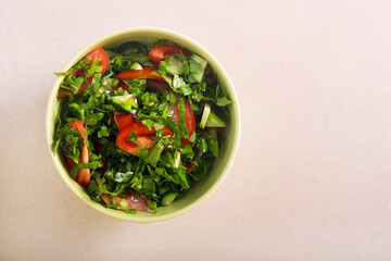 Cucumber, herb and tomato salad