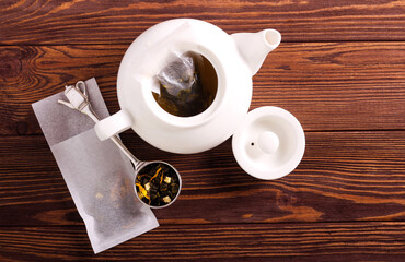 Homemade tea mix in tea bags