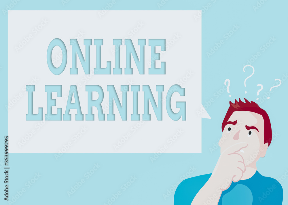Poster conceptual hand writing showing online learning. concept meaning taking a course that can be accesse