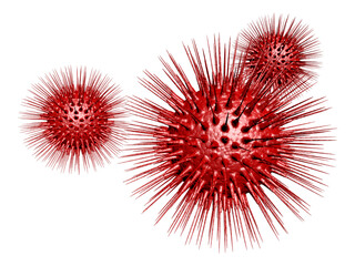 3d illustration of virus cell. Concept of microbiology