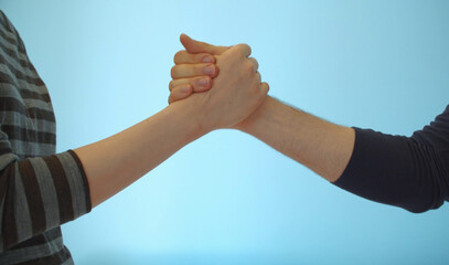 Hands of couple doing fist bump