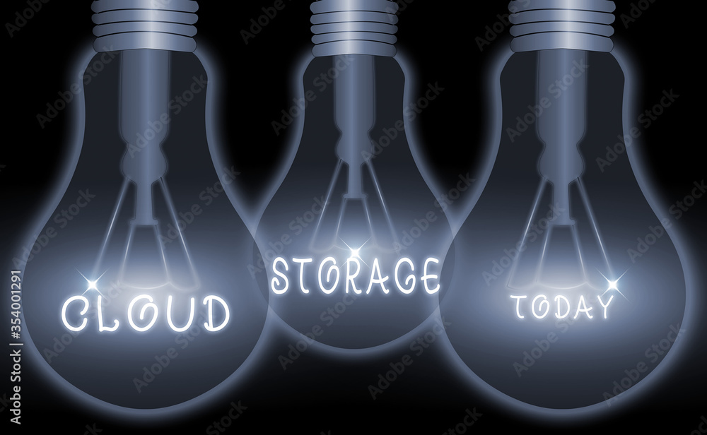 Aufkleber conceptual hand writing showing cloud storage. concept meaning computing connect devices to cloud da