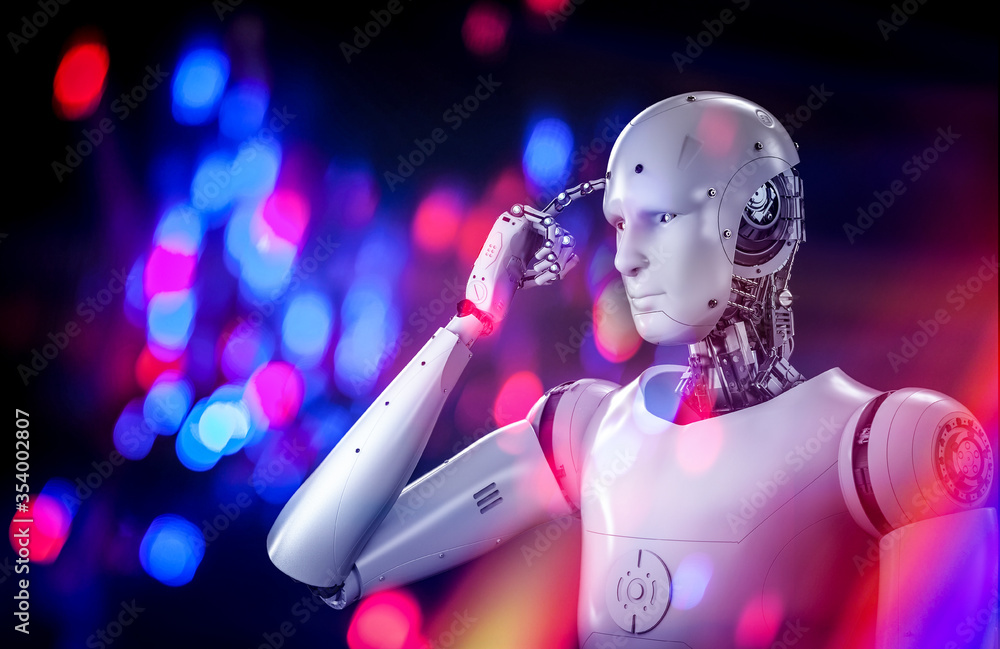 Poster robot think or compute