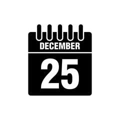 25 december calendar - christmas icon vector design template