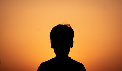 kid at sunset