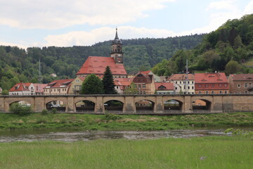 Blick nach Königstein, Stadt-Kirche Königstein