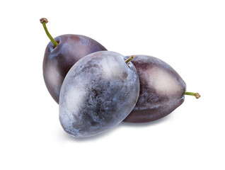 Plum isolated on white background with clipping path