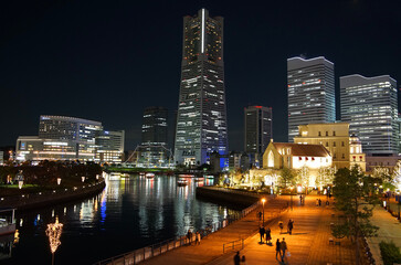 Obraz premium night view of yokohama Japan