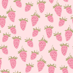 Seamless wild strawberries pattern