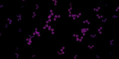 Fototapeta na wymiar Dark Purple vector background with occult symbols.