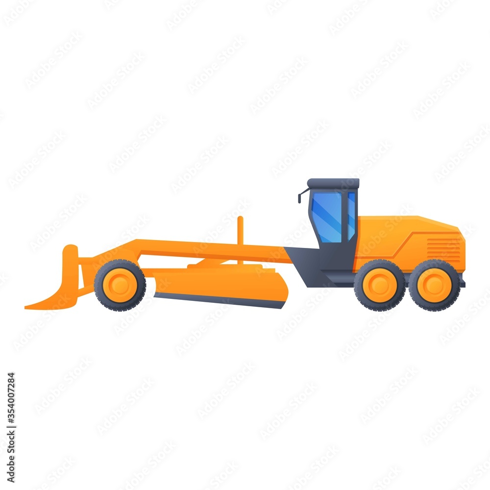 Poster heavy grader machine icon. cartoon of heavy grader machine vector icon for web design isolated on wh