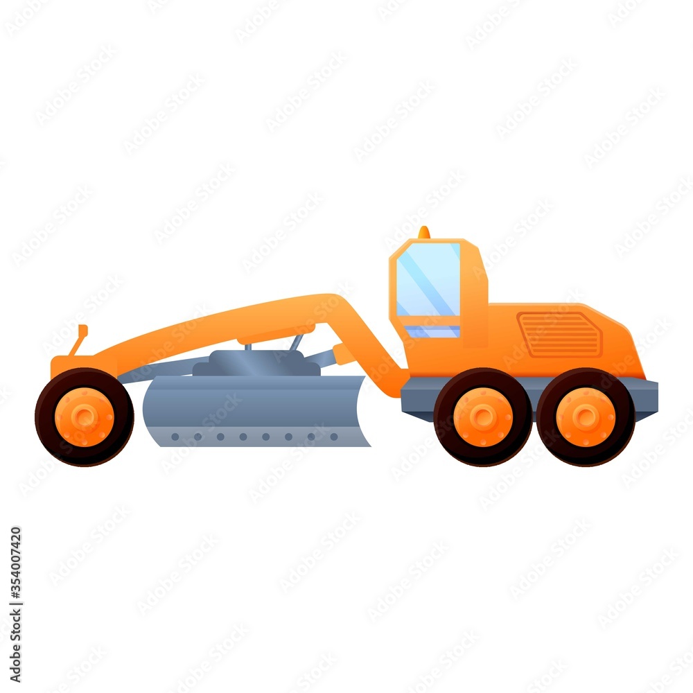 Poster hydraulic grader machine icon. cartoon of hydraulic grader machine vector icon for web design isolat